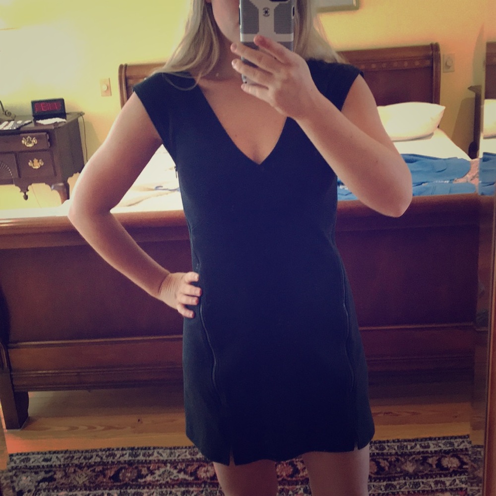 Free People Black Zipper Dress